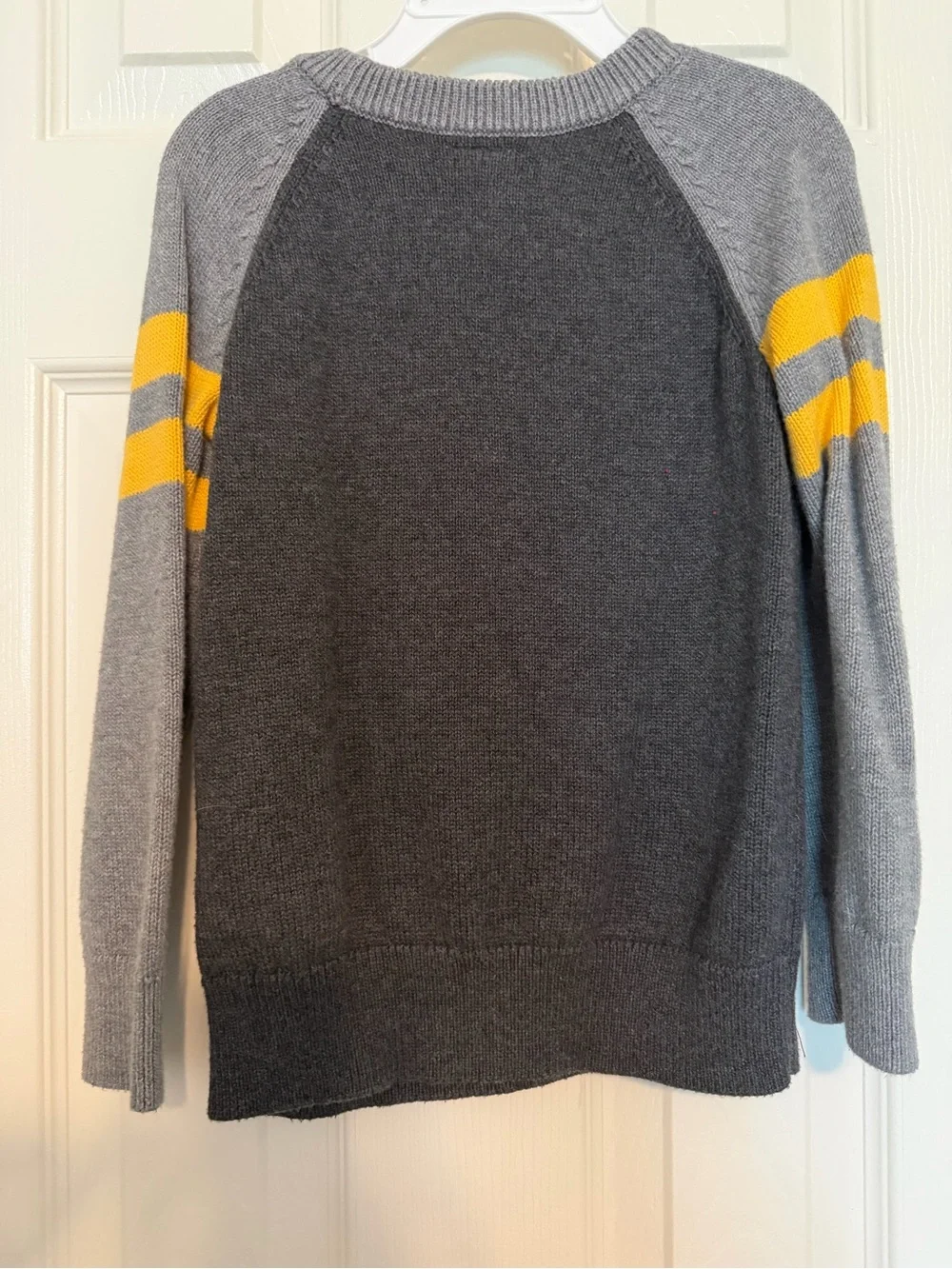 Baby Gap Boys Robot Sweater Gray Yellow 100% Cotton Size 5 Years